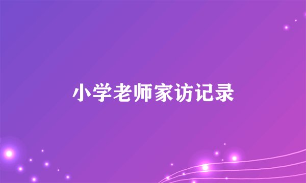 小学老师家访记录