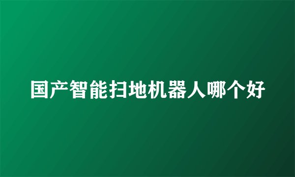 国产智能扫地机器人哪个好