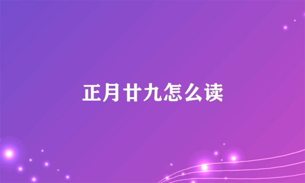 正月廿九怎么读