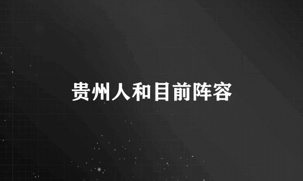 贵州人和目前阵容