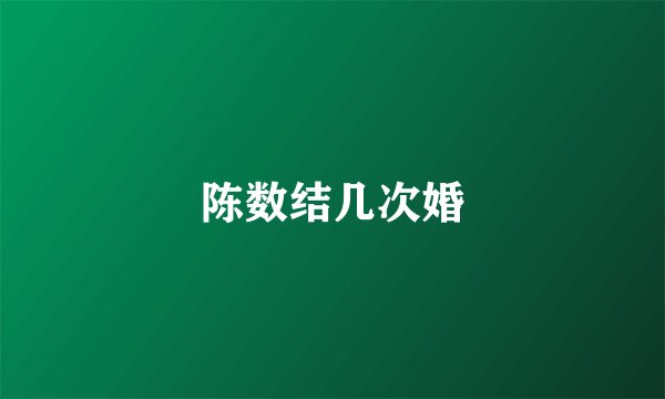 陈数结几次婚