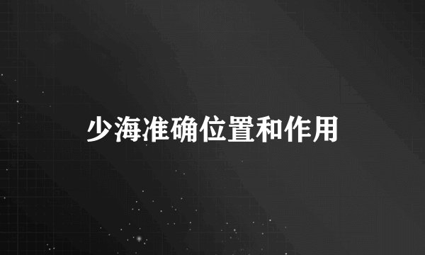 少海准确位置和作用