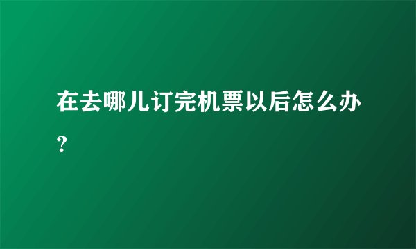 在去哪儿订完机票以后怎么办？