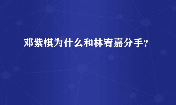 邓紫棋为什么和林宥嘉分手？