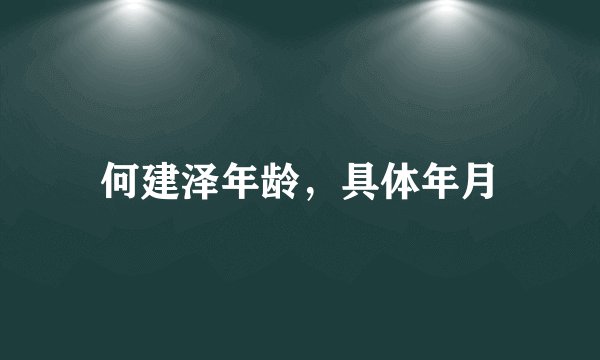 何建泽年龄,具体年月