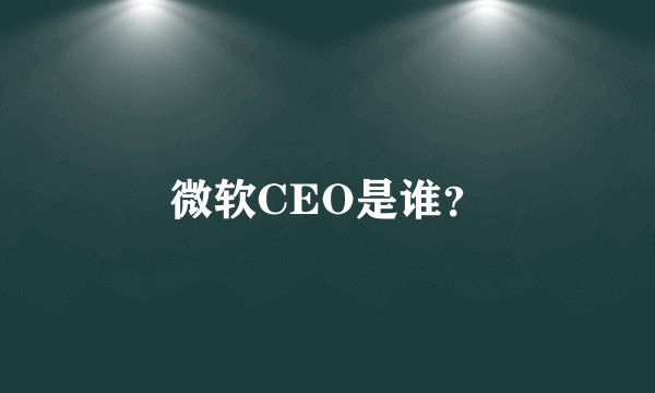 微软CEO是谁？