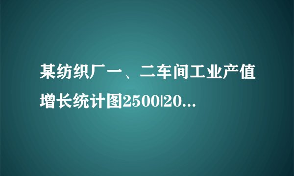 某纺织厂一、二车间工业产值增长统计图2500|2000150015001250一车间1000…二车间500|750|100Q|11O02004年20O5年20O6年2007年在二a的横线里填上数据：（八）______的工业产值增长较快，______年两车间的工业产值相关最大；（2）一车间200w年的工业产值比200口年______万元．（3）2007年，一车间工业产值比二车间多______%