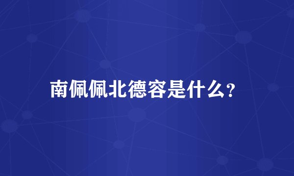 南佩佩北德容是什么？