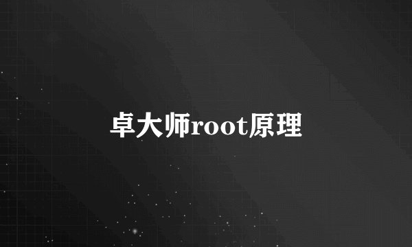 卓大师root原理