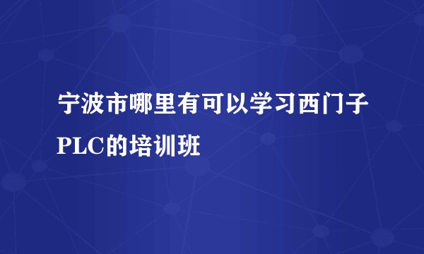 宁波市哪里有可以学习西门子PLC的培训班