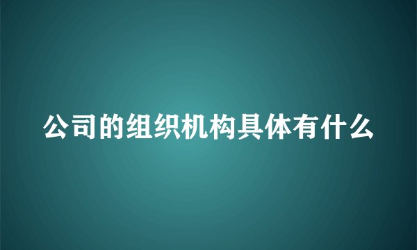 公司的组织机构具体有什么