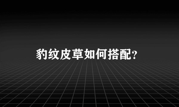 豹纹皮草如何搭配？