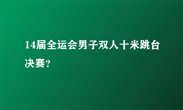 14届全运会男子双人十米跳台决赛？