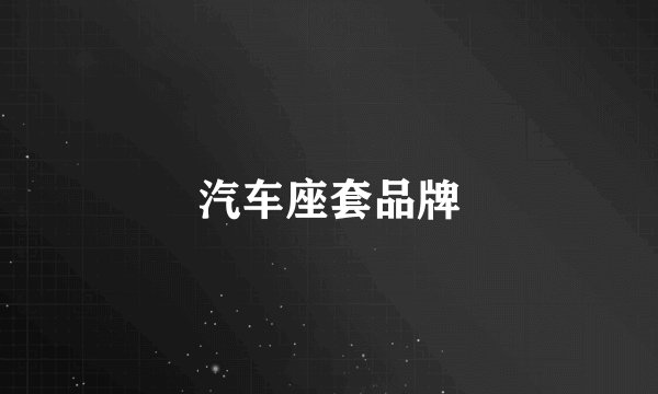 汽车座套品牌
