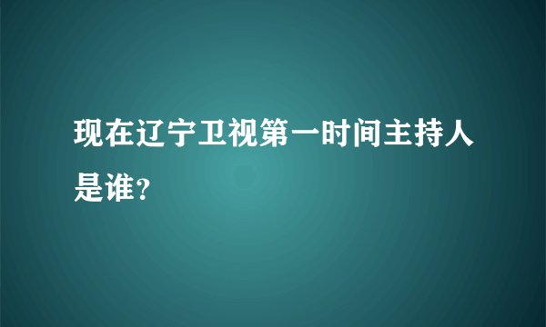 现在辽宁卫视第一时间主持人是谁？
