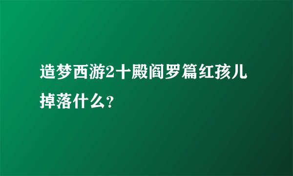 造梦西游2十殿阎罗篇红孩儿掉落什么？