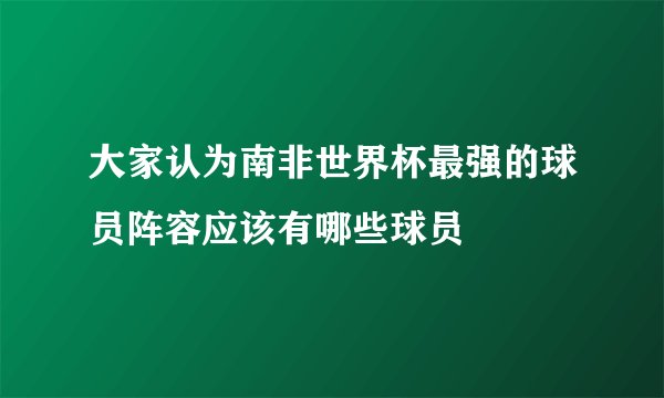 大家认为南非世界杯最强的球员阵容应该有哪些球员