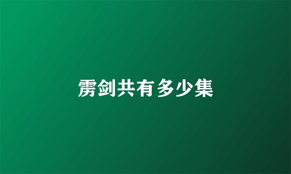 雳剑共有多少集