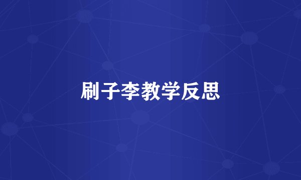 刷子李教学反思