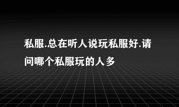 私服.总在听人说玩私服好.请问哪个私服玩的人多