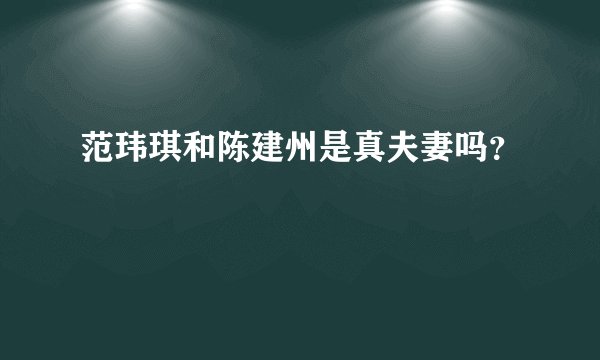 范玮琪和陈建州是真夫妻吗？