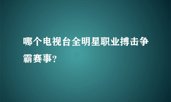 哪个电视台全明星职业搏击争霸赛事？
