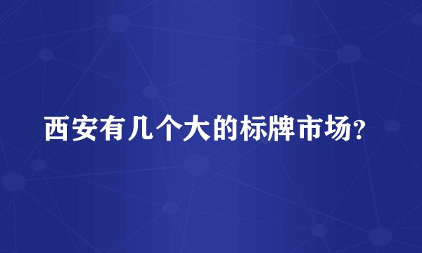 西安有几个大的标牌市场？