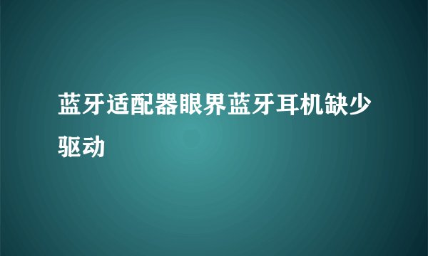 蓝牙适配器眼界蓝牙耳机缺少驱动