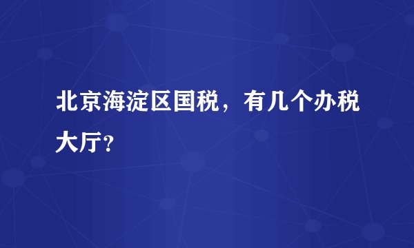 北京海淀区国税，有几个办税大厅？