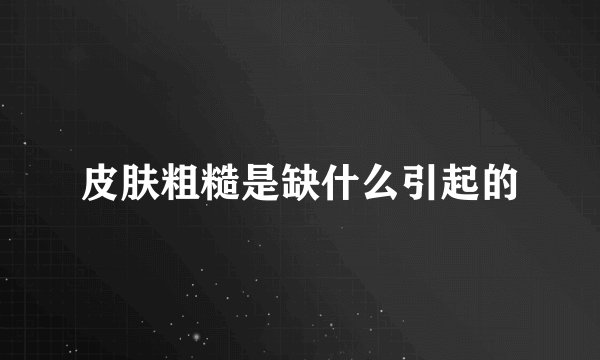 皮肤粗糙是缺什么引起的