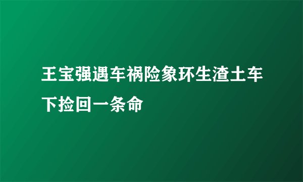 王宝强遇车祸险象环生渣土车下捡回一条命