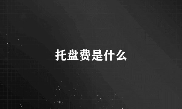 托盘费是什么