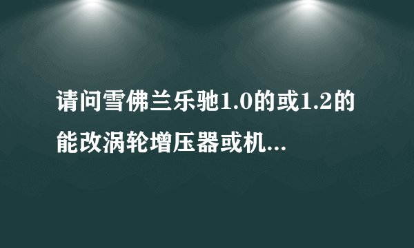 请问雪佛兰乐驰1.0的或1.2的能改涡轮增压器或机械增压器吗？