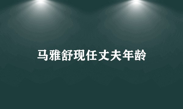 马雅舒现任丈夫年龄