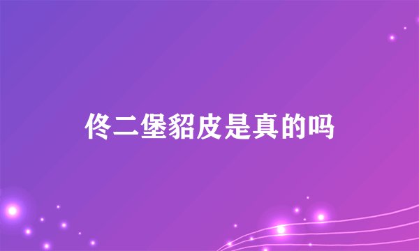 佟二堡貂皮是真的吗