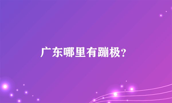 广东哪里有蹦极？