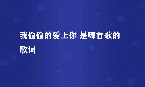 我偷偷的爱上你 是哪首歌的歌词