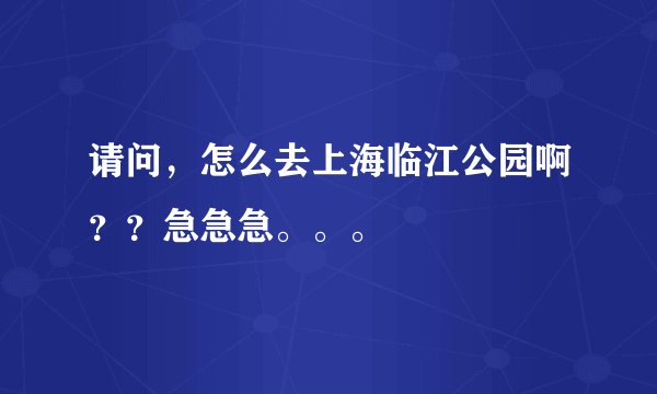 请问，怎么去上海临江公园啊？？急急急。。。