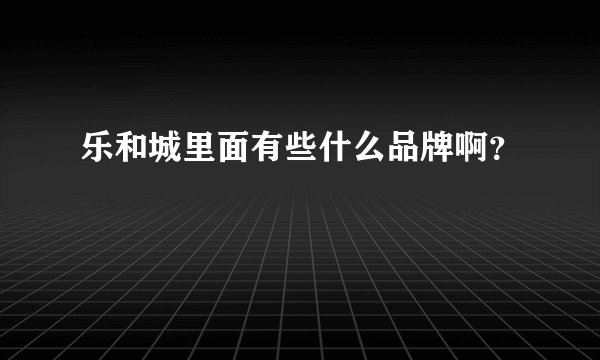 乐和城里面有些什么品牌啊？