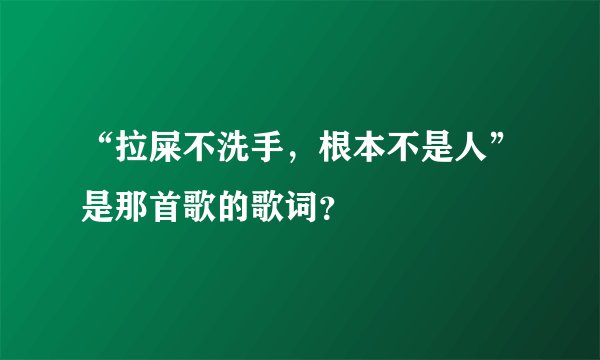 “拉屎不洗手，根本不是人”是那首歌的歌词？