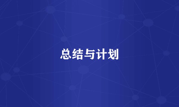 总结与计划