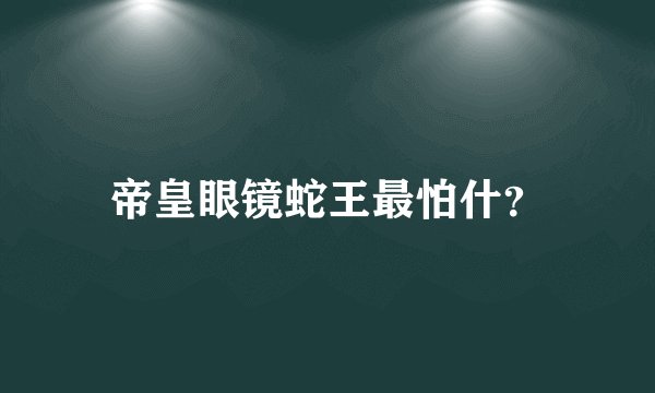帝皇眼镜蛇王最怕什？