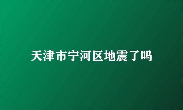 天津市宁河区地震了吗
