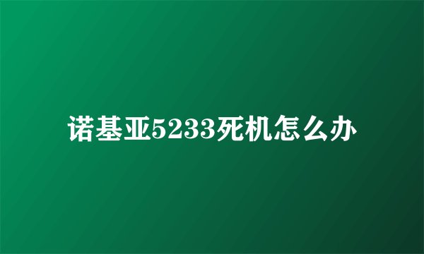 诺基亚5233死机怎么办