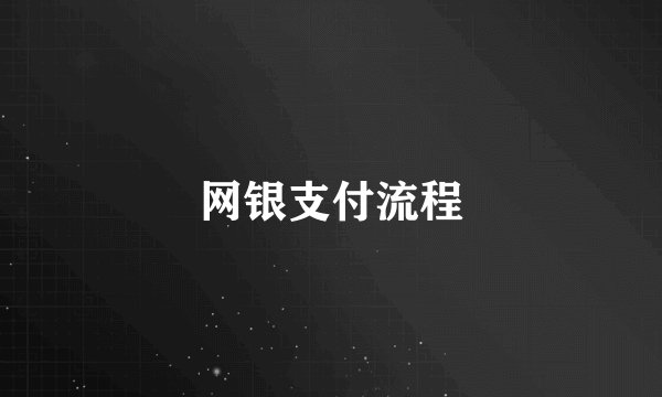 网银支付流程