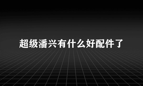 超级潘兴有什么好配件了