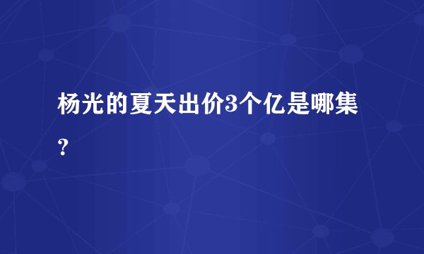 杨光的夏天出价3个亿是哪集？
