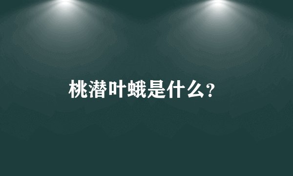 桃潜叶蛾是什么？