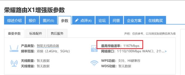 荣耀路由X1增强版 是千兆接口吗