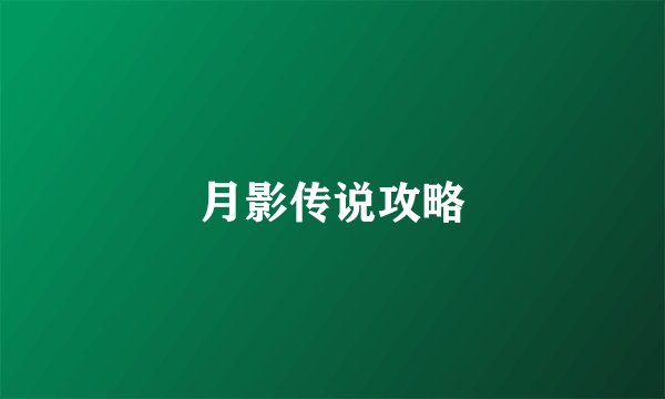 月影传说攻略